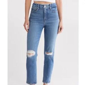 Good American Good Classic Ripped Straight Leg Jean - Indigo
